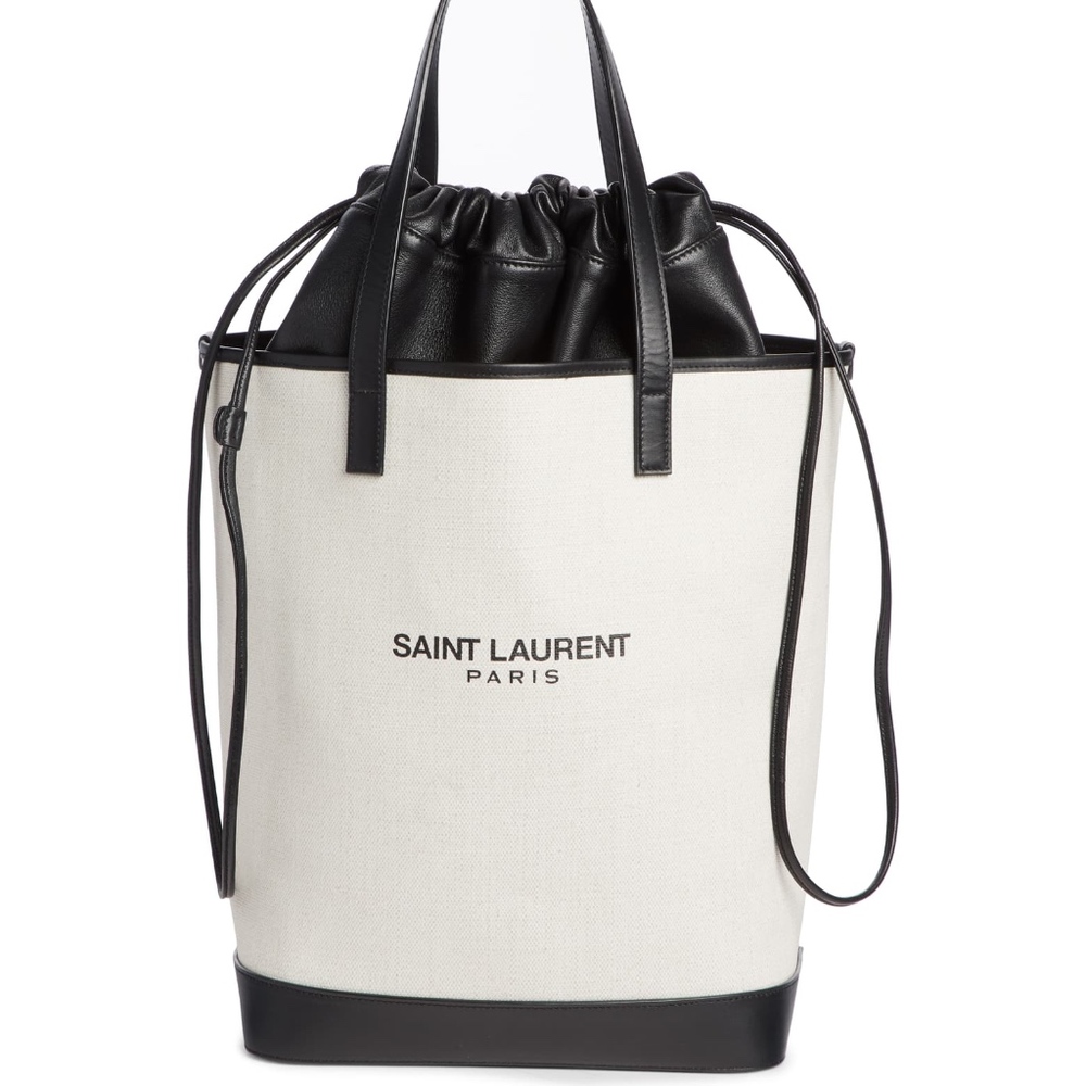 New Authentic SAINT LAURENTTeddy Linen Tote - Picture 4 of 8